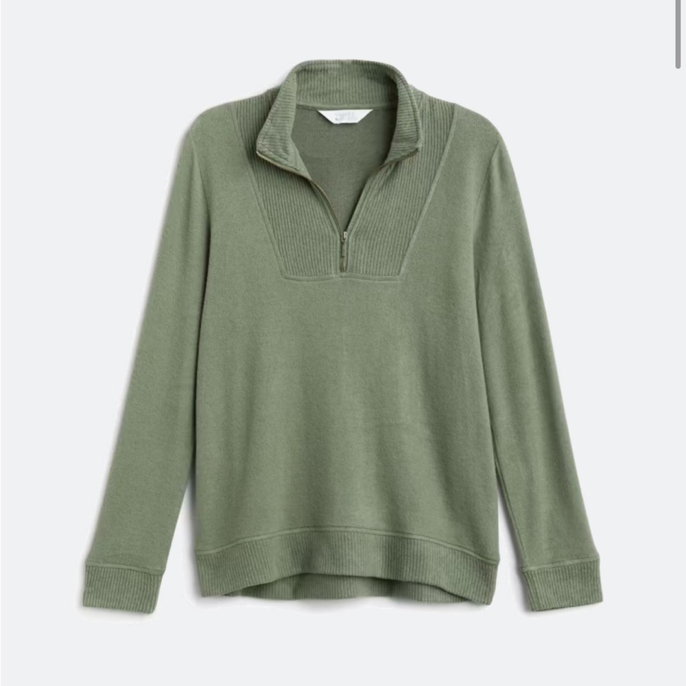 Olive Green Quarter Zip Sweater